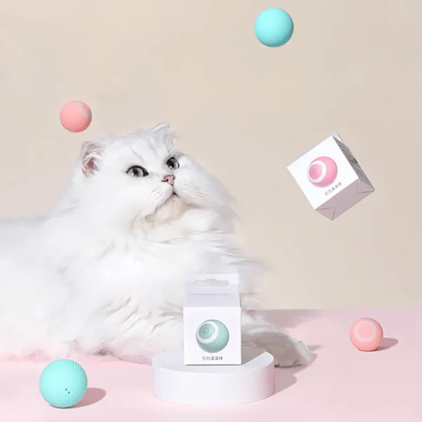 Mundo Bigotes. Bola interactiva para gatos con sensor y recargable USB.